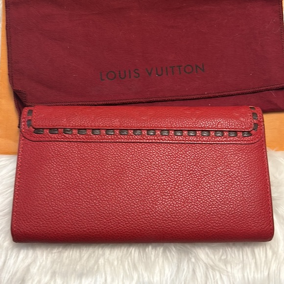 Authentic Louis Vuitton Empreinte Portefeuille Sarah Red/Black Leather Wallet - Picture 5 of 16